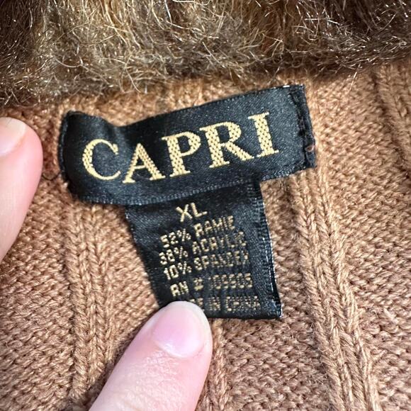 Gorgeous capri brown double zip with faux fur collar and pockets - Picture 8 of 8